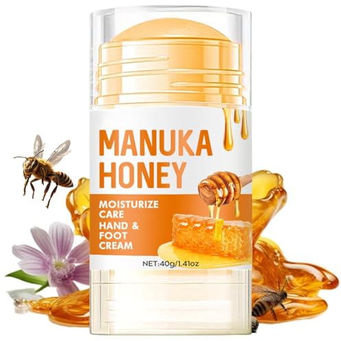 Manuka Honey Foot Cream - Honey Foot Balm for Cracked Heels & Dry Skin, Natural Hard Skin Remover for Feet & Hands, Intensive Moisturising Cream for Women & Men, 40g