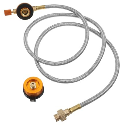 HYTROVE Adaptador De Gas para Camping Manguera De Extensión 100 Cm, Compatible Estufas y Parrillas, Resistente y Reutilizable para Uso Al Aire Libre