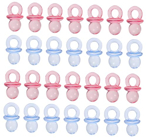 UPKOCH Mini Pacifier with Assorted Colours 100pcs Acrylic Baby Shower Decorations and Tiny Size Design Party Favors for Filling Party Bags