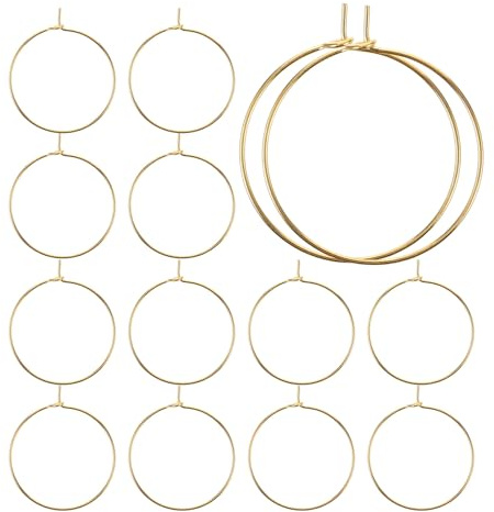 VANZACK 150 Pezzi Segnabicchieri Anelli Ciondoli per Vino in Metallo Dorato 25Mm per Feste Compleanno Matrimoni Decorazioni Fai da Te per Bicchieri da Vino