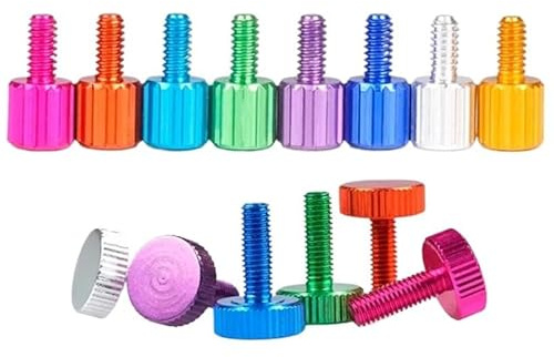 5 Stück farbige Rändelschrauben M2, 0, M4, M5, M6, Gewindelänge 4-25 mm, flache gerändelte aus Aluminiumlegierung, Handgriff-Knopfschrauben Für Arten von Ständer und Maschinen(Dark Red,M2.5x8mm)