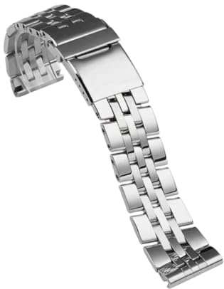 ROUREOX Cinturino Orologio Acciaio Inox 18mm 20mm 22mm 24mm Terminali Curvi, Fascia Metallo Bracciale per Breitling-Argenteo 18mm