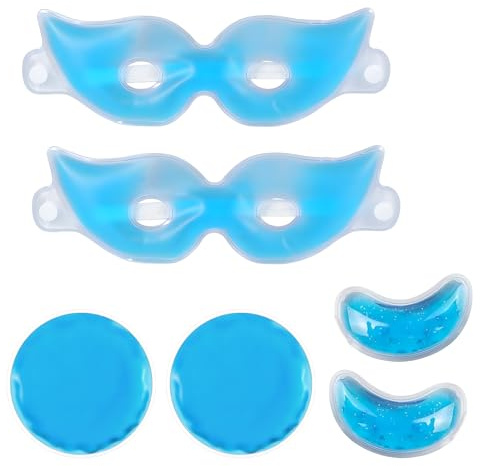 2 Pcs Augenmaske Kühlend Kühlmaske Augen Kühlende Augenmaske | Wirkt Effektiv Gegen Augenschwellungen Augenringe mit 4 Kühlpads Augen Kühlende Augenpads Augenkühlpad