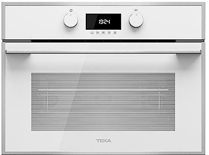 Teka MLC 844 - Microondas con Grill de 45 cm, Compacto Integrable, 3 Funciones de Cocinado, Touch Control, 5 Alturas de Cocinado, Ventilación Tangencial, Color Cristal Blanco con Marco