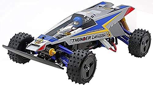 TAMIYA 47458 1:10 RC Thunder Dragon (2021) 4WD PB - Remote Controlled Car, Vehicle, Model Building, Kit for Assembly, Hobby, Crafts, Multicoloured