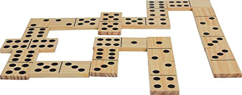 Schildkröt Gioco di Domino in Formato Grande, 13 x 6 x 1 cm, FSC, in Legno, Perfetto per Bambini e Adulti, in una Pratica Borsa di Maglia con Corda, 970314