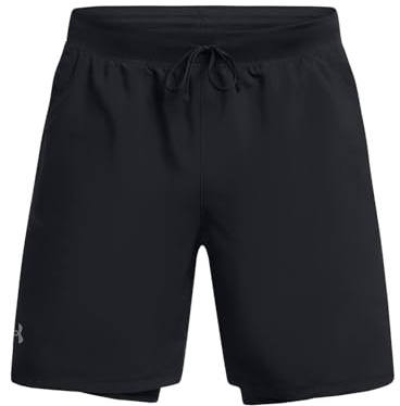 Under Armour UA Woven Wdmk Shorts Pantalones cortos deportivos para hombre, cómodos shorts deportivos transpirables, color rojo/negro