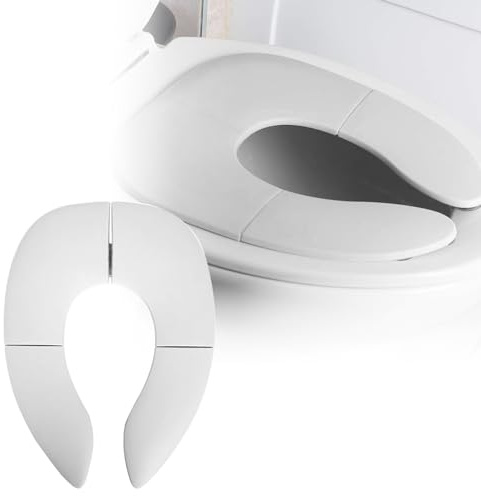 Potty Toilet Training Seat Portable Travel Potty Seat Foldable Toilet Seat Cover for Toddler and Kid with Non-Slip Silicone Pads and Storage Bag