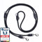 elevenants® Verstellbare Hundeleine 3 Meter | Robuste Nylon Umhängeleine für mittelgroße bis große Hunde | Führleine mit 200kg Zugkraft | Doppelleine mit 2 Karabiner (Schwarz)