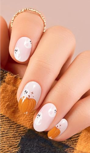 JMEOWIO Halloween Herbst Nagelfolie UV Härtend Gel Nagel Strip Sticker