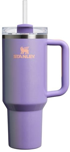 Stanley Quencher H2.0 Tumbler with Handle and Straw 40 oz | Flowstate 3-Position Lid | Cup Holder Compatible for Travel | Insulated Stainless Steel Cup | BPA-Free | Periwinkle Shimmer