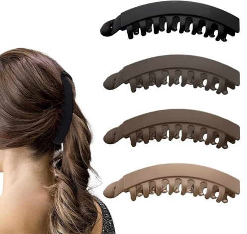 JEYORZY 4 Pinzas Banana Clip, Para el Cabello de Plátano, Accesorios para el Cabello de Cola de pez,Peines Grandes Vintage de Plátano,Clip de Cola de Caballo,Peine de Cola de Pez,Para Mujeres y Niñas