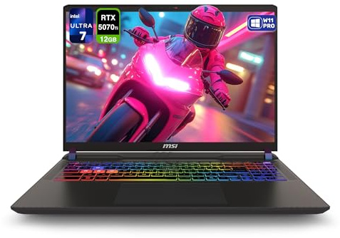 MSI Vector 16 HX AI Gaming Laptop, Intel Ultra 7-255HX, 64 GB DDR5 RAM, 4 TB PCIe SSD, 16 FHD+ (1920x1200) 144Hz Display, Nvidia G-Force RTX 5070Ti, Backlit Keyboard, W11 Pro, Cosmo Gray