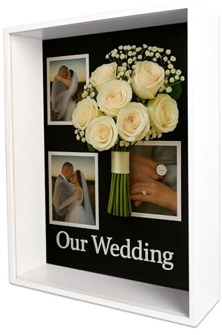 Yongvelin 11.8x15.8x4 Shadow Box Frame Display Case with Glass Cover and Lining Extra Deep Large Picture Frame Memory Box for Wedding Bouquet Flowers Pet Memorial Collectibles and Memorabilia Display