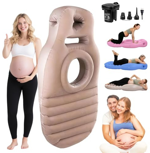 SEARART Inflatable Pregnancy Sleep Pillow: for Stomach Sleeping Full Body Mattress with Belly Hole Maternity Airbed for Pregnant Women Pregnancy Rest,Back & Hip Pressure Relief