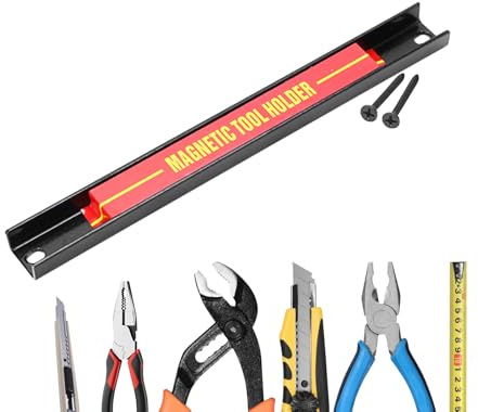 Ahuuen Tira magnética para herramientas, barra magnética para herramientas,Estante portaherramientas de gran capacidad | Barra de de metal para taller, hogar, organizador de