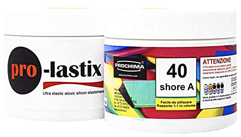 PROCHIMA, Pro-Lastix 40, Elastomero Siliconico, Liquido Bicomponente che Polimerizza a Freddo dando Luogo a un Composto Elastico,per realizzare articoli elastici di qualsiasi dimensione e forma, 1 Kg
