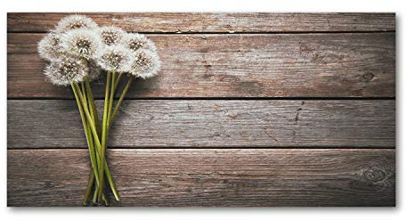 Tulup Leinwandbild - Wandkunst - Drucke auf Leinwand - Leinwanddruck -100x50 cm - Blumen & Pflanzen - Braun - Pusteblumen Holz