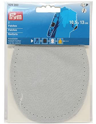 Prym 929283 Patches Nubukleder zum Annähen 10,5 x 13 cm hellgrau