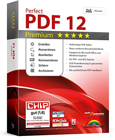 Perfect PDF 12 Premium inkl. OCR - 2 USER - PDF erstellen, bearbeiten, sichern