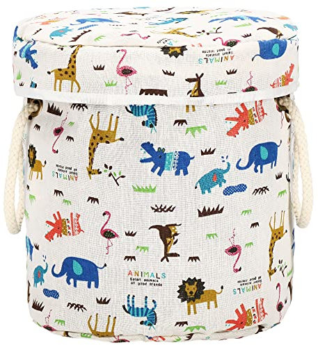 SPRINGOS Sac à jouets pour enfants Sac de rangement avec tapis et couvercle 27 litres Grand sac à jouets