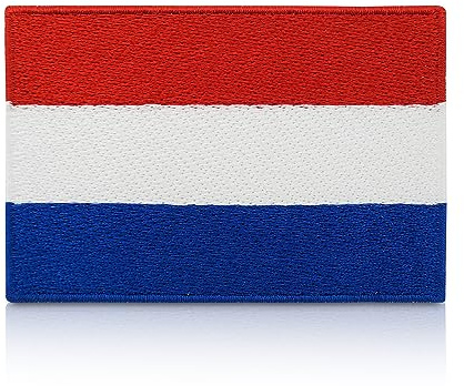 Finally Home Niederlande Flagge Patch zum Aufbügeln | 7,5 x 5 cm | Niederländische Flag Patches Holland Fahne Bügelbild Aufbügler Aufnäher Applikation Bügelpatch