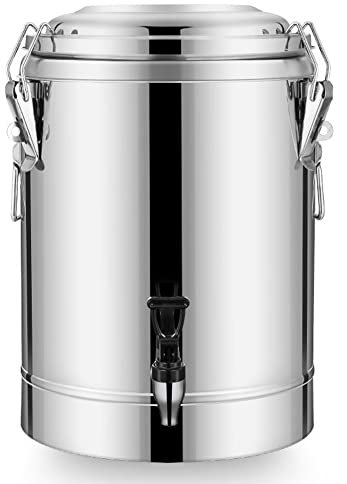 ANSNOW Isolierfass Mit Wasserhahn, Isoliereimer Aus Edelstahl 304, Heißwasser-Getränkespender, Isolierbehälter Für Tee/Wasser/Milch/Suppe, 10 L