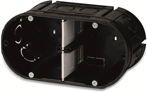 Fiduciashop Unterputz Steckdose 2-Fach - 68mm Tiefe - Abzweigdose Klein - Hochwertige Installation für Moderne Elektroinstallationen Schwarz