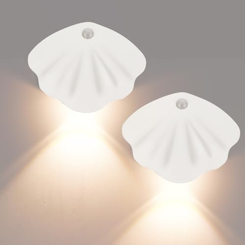 Marstey 2PCS LED Motion Sensor Light, Wardrobe Lights, Sensor Lights Indoors, Cordless LED Lamp with Magnetic Base, 6000K & USB Rechargeable Battery for Wardrobe, Stairs, Closet, Hallway, Kichen
