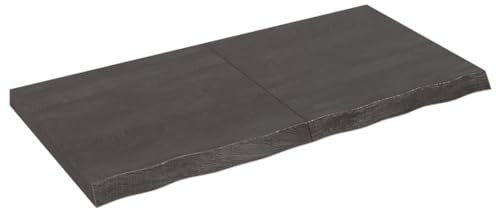 TJROO Tischplatte Dunkelgrau 120x60x6 cm Massives Eichenholz Tabletop Esstischplatte Möbelplatten Massivholzplatte Esstiach Tischplatten Deckplatte Holzplatten Schreibtischplatten