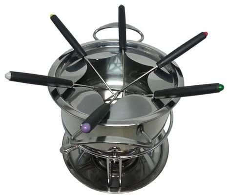 Colcolo Olla para Fondue de Queso, Juego para Fondue, Juego de Fondue de Queso para Bodas, Carne de Picnic Resistente con 6 Palos, Olla para