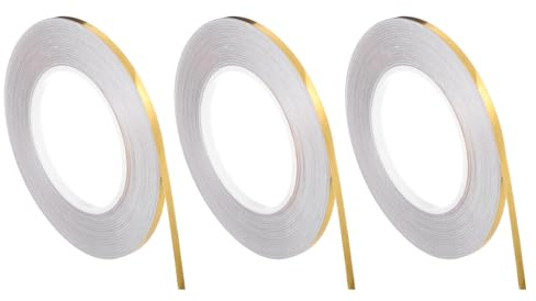 QUARKZMAN Cinta Adhesiva Autoadhesiva de 3 Rollos para Azulejos de 0.2 x 164 Pies Cinta de Sellado de Brechas para Decoración Impermeable para Pared de Cocina Dorado