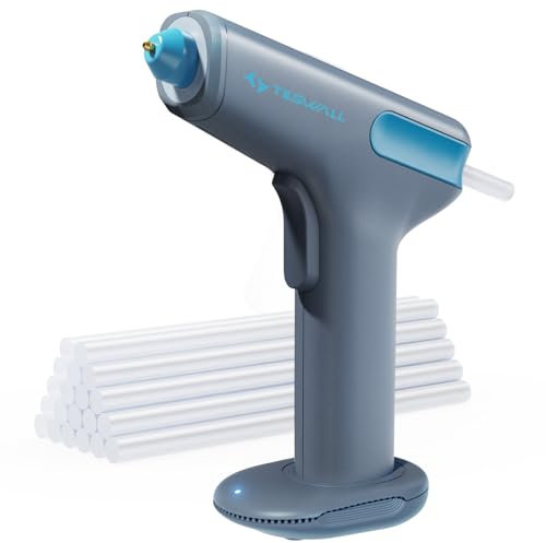 Tilswall Motorbetriebene, kabellose Heißklebepistole, automatische, tropffreie Klebepistole, 20 Stück 7mm x 140mm Klebestifte, Typ-C wiederaufladbar für DIY-Kunsthandwerk, Schulkunstprojekte