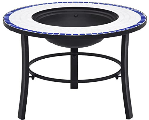 Hogar al aire libre OtrosMosaic Fire Pit Azul y Blanco 68cm Cerámica