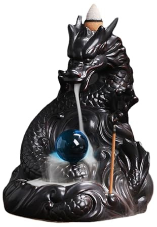 Rückfluss-Räuchergefäß mit -Motiv, Räucherkegel-Wasserfall, chinesischer Zapfenhalter, Drache, Rückfluss, Wasserfall, Räucherkegelhalter, Aromatherapie-Ornament