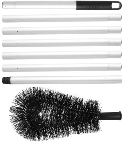 Gutter Cleaning Brush with 238cm Long Gutter Cleaning Tools with 7 Splicing Extension Poles Adjustable Gutter Guard Cleaning Brush Efficient Roofing Gutter Brush for Easy Removing Leaves and Debris