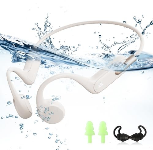 HIFI WALKER Auriculares para Natación IPX8 con MP3 32GB, Conducción Ósea Bluetooth 5.3 Inalámbricos y Sumergibles, Auriculares Deportivos Resistentes al Agua para Nadar y Correr