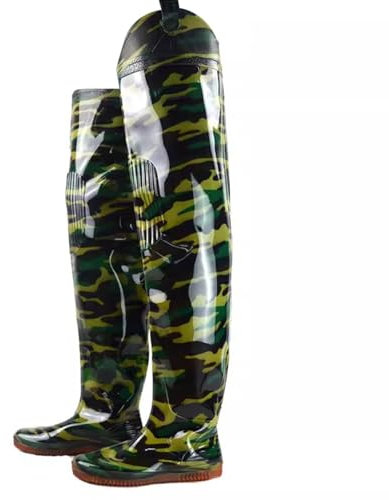 KPHYMOD Waders Pesca Pantaloni da Pesca A Mosca, Pantaloni da Pesca Mimetici Impermeabili in PVC, Stivali da Pesca Leggeri Alti 31,5 Pollici per Uomo E Donna(40 EU)