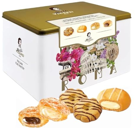 Pearls Trading Vicenzi Matilde ROMA Italian Biscuit Assortment, 907g Tin, Creme Pastries Biscuits Gift Tin Set