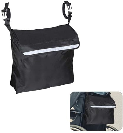 CXNXFD Große Kapazität Rollstuhltasche，Rollstuhltasche mit reflektierenden Streifen Elektrische Rollstuhl-Rückenaufbewahrungstasche wasserdicht schwarz