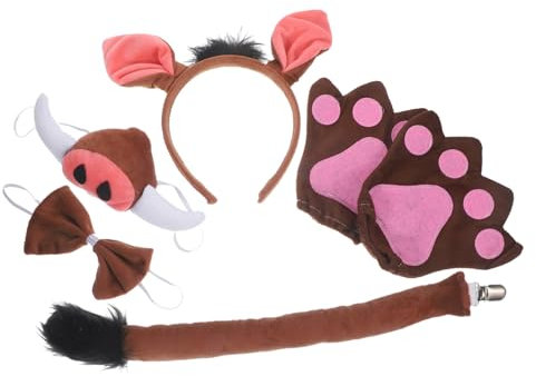 LIFKOME Kostüm Schwein Ohren-stirnband Nasen-requisite Fliege Handschuhe Künstliche Nase Partygeschenke Cosplay-requisiten