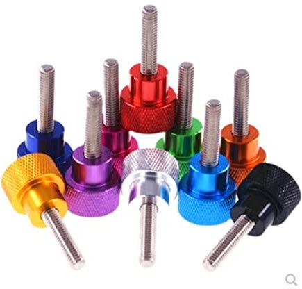 2PCS Aluminium Rändelschraube M3 M4 M5 M6 Aluminium Rändelkopf Staniless Stahl Gewinde Handfest Rändelschrauben schrauben(Gloden,M4X10 2pcs)
