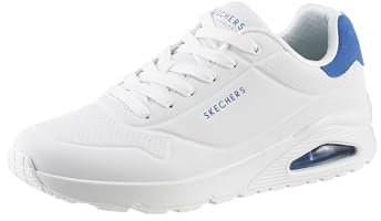 Skechers Scarpe da ginnastica basse da uomo, UNO Suited ON AIR, da uomo, con strass, sportive, per il tempo libero, colore bianco, 47,5 EU, Bianco Wbl, 47.5 EU
