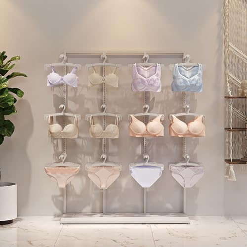 Présentoir à vêtements, manteau, vêtements, tringle à vêtements, présentoir à lingerie réglable - Étagère à soutien-gorge et culottes au sol pour présentoir à chaussettes perforé sans mur -