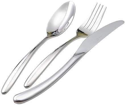 Besteckset, 3/12/18/24/30/36-teilig, Messer, Gabel und Löffel aus Edelstahl für Café und Hotel, Edelstahlgeschirr, Silber, 24-teiliges Set für 8 Personen (Silber, 36-teiliges Set für 12 Personen)