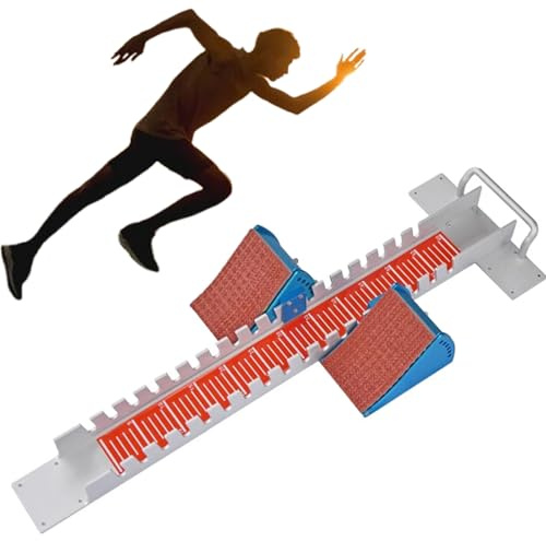 JOSBY Blocchi di partenza da Corsa Professionali da 33 Pollici, Blocchi da Pista Sprinter con Tacchetti, 6 Angoli Regolabili, Altezza Regolabile Liberamente, ausilio per la Corsa in Lega di Alluminio