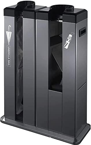 ZJGFCB Avvolgitore automatico per ombrelli bagnati, macchina imballatrice automatica con ruote, supporto per dispenser per sacchetti per ombrelli, in acciaio inossidabile, doppie fessure, con 500