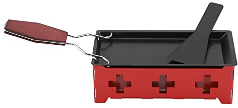 ZAWELIYO Set di Teglie da Forno Rotaster per Raclette Al Formaggio, Strumento da Portatile Antiaderente per Feste in Casa, Acciaio Al Carbonio Rosso 7,5 X 3,7 X 2,4 Pollici