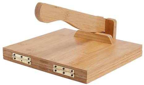 FINGERINSPIRE Prensa de tortillas de bambú 25 cm prensa mexicana de madera natural ideal para tortillas y tacos mexicanos caseros fácil de limpiar
