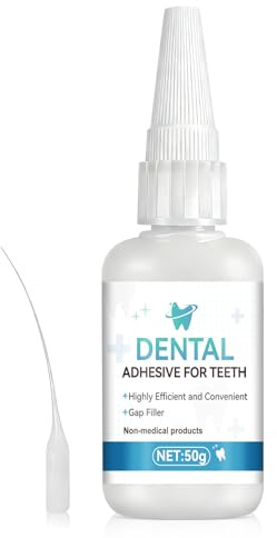 Pegamento Dental, Pegamento de Dientes Fuerte, Pegamento Dentadura Postiza, Cemento Dental, Secado Rápido, Resistente Calor y Agua, Adhesivo Dental para Tecnología Dental y Artesanía,50g